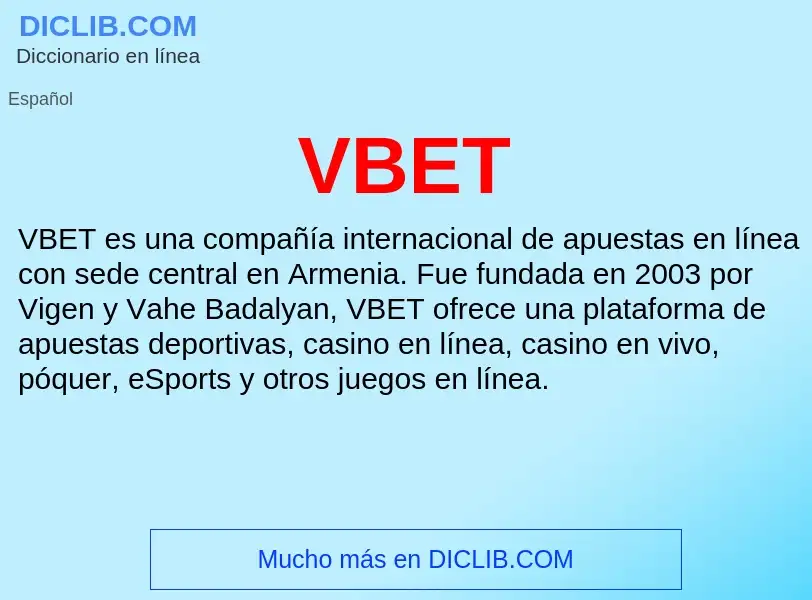 Wat is VBET - definition