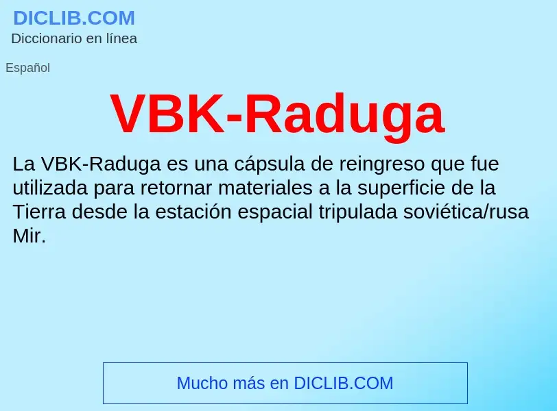 Wat is VBK-Raduga - definition