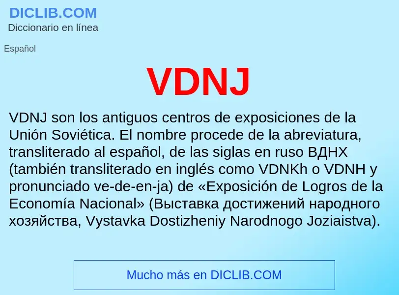 Wat is VDNJ - definition