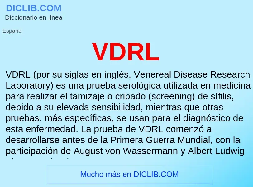 Wat is VDRL - definition