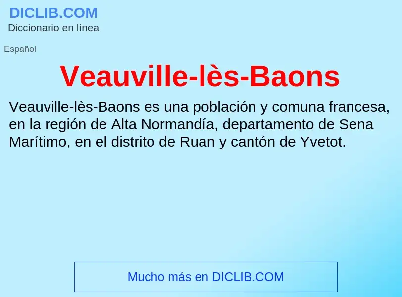 What is Veauville-lès-Baons - meaning and definition