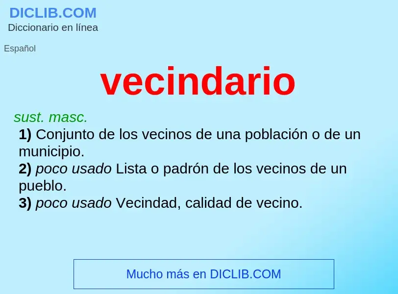 O que é vecindario - definição, significado, conceito