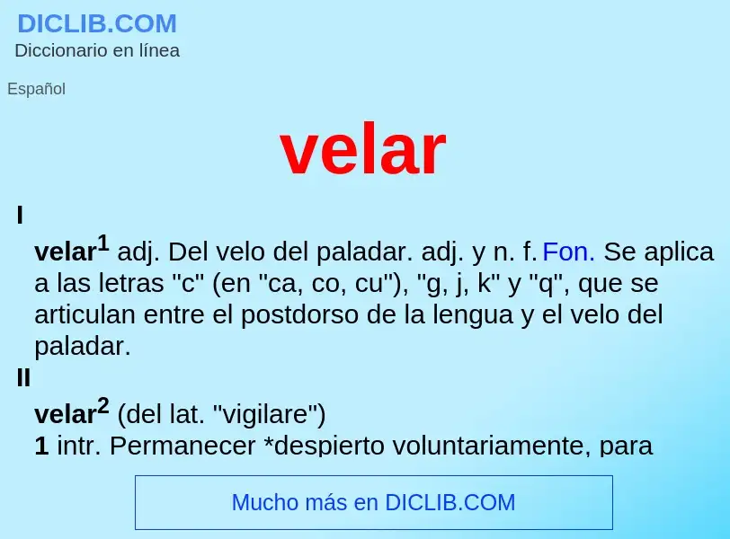 What is velar - meaning and definition