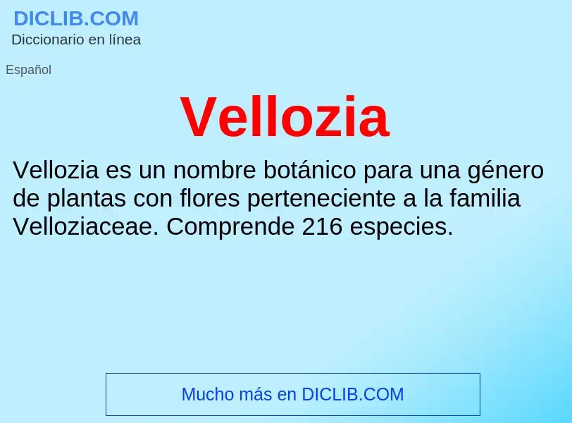 What is Vellozia - meaning and definition