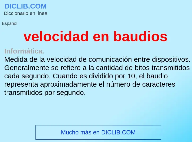 ¿Qué es velocidad en baudios? - significado y definición