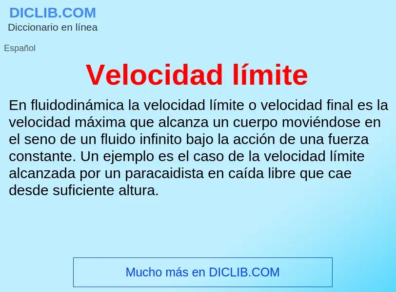 ¿Qué es Velocidad límite? - significado y definición