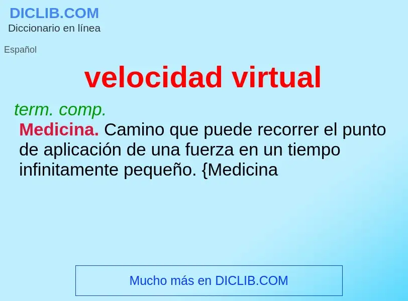 What is velocidad virtual - meaning and definition