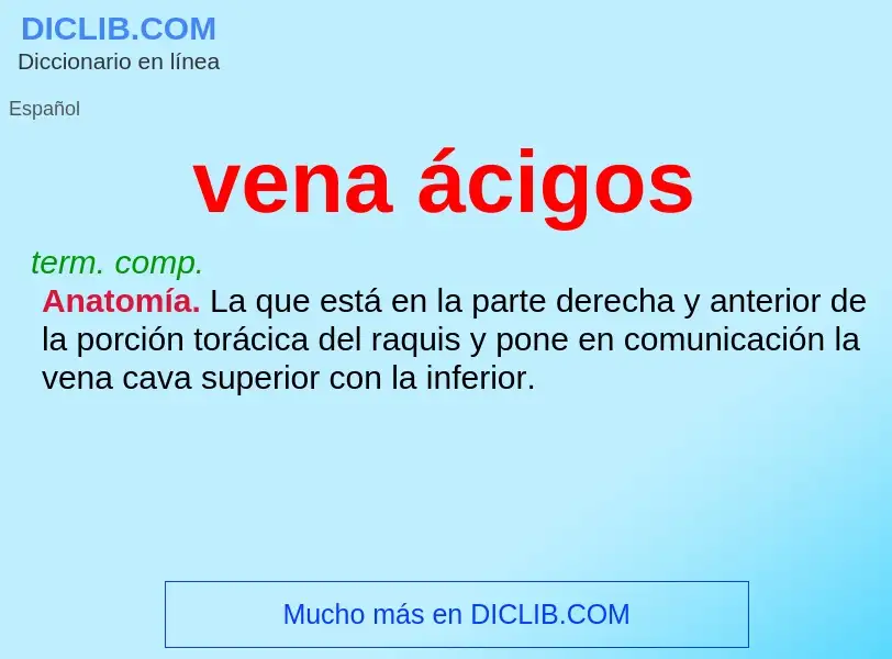 Wat is vena ácigos - definition