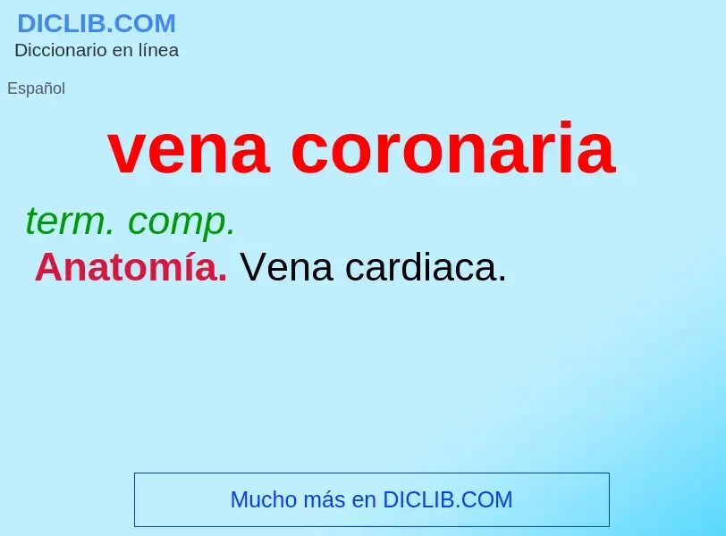 Was ist vena coronaria - Definition