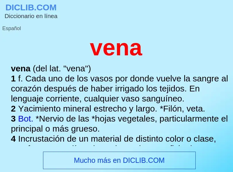 What is vena - meaning and definition