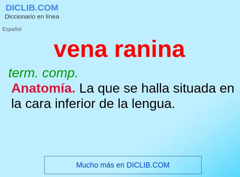 Was ist vena ranina - Definition