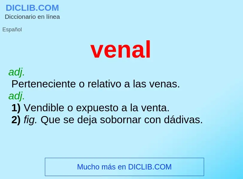 ¿Qué es venal? - significado y definición