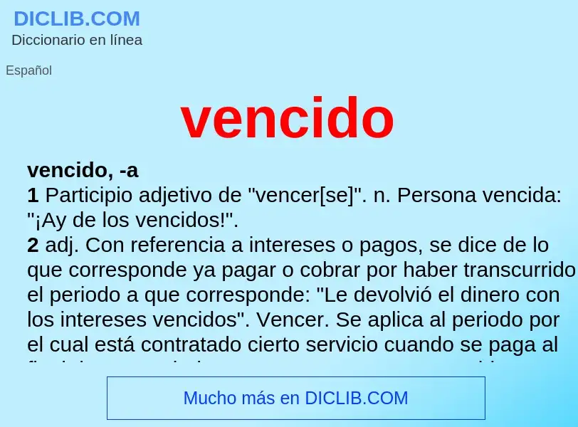 Was ist vencido - Definition