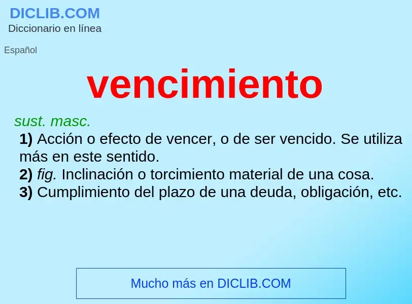 What is vencimiento - meaning and definition