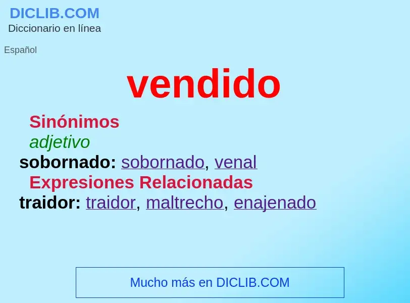 What is vendido - definition