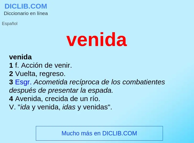 Wat is venida - definition