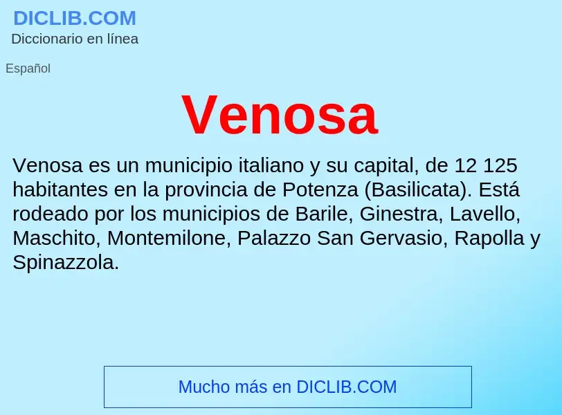 ¿Qué es Venosa? - significado y definición