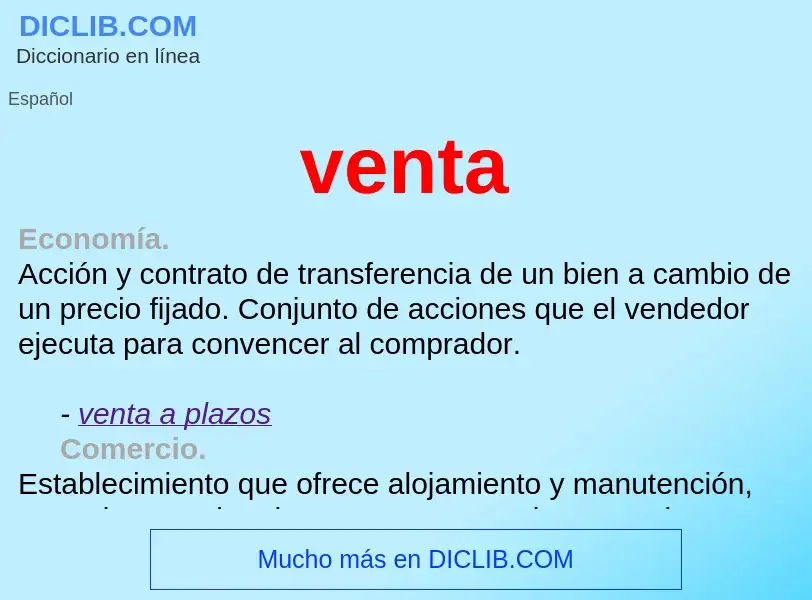 ¿Qué es venta? - significado y definición