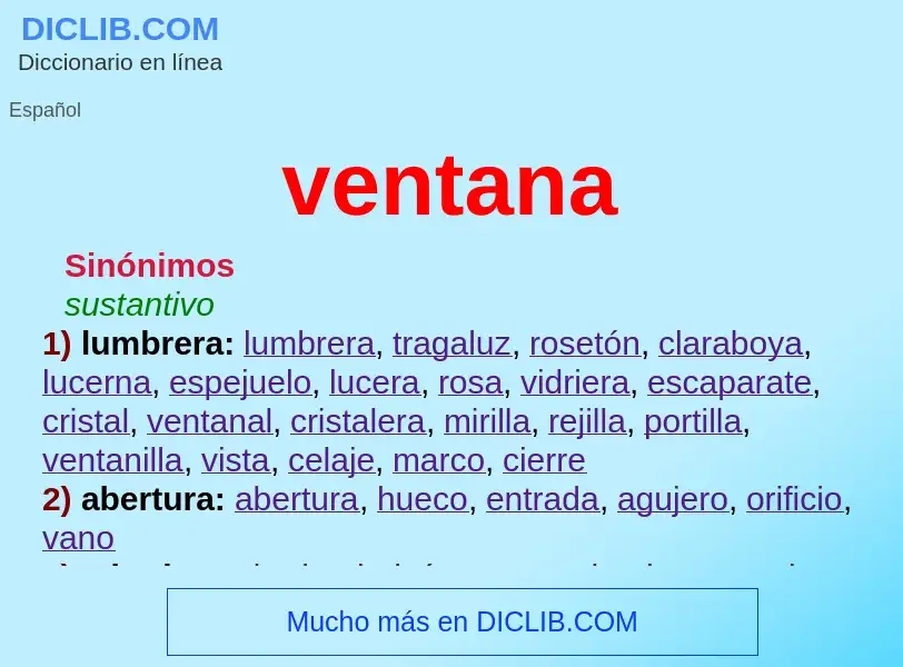 ¿Qué es ventana? - significado y definición