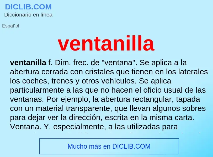 What is ventanilla - definition