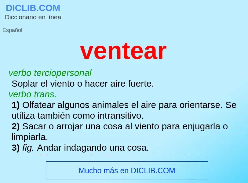 What is ventear - meaning and definition