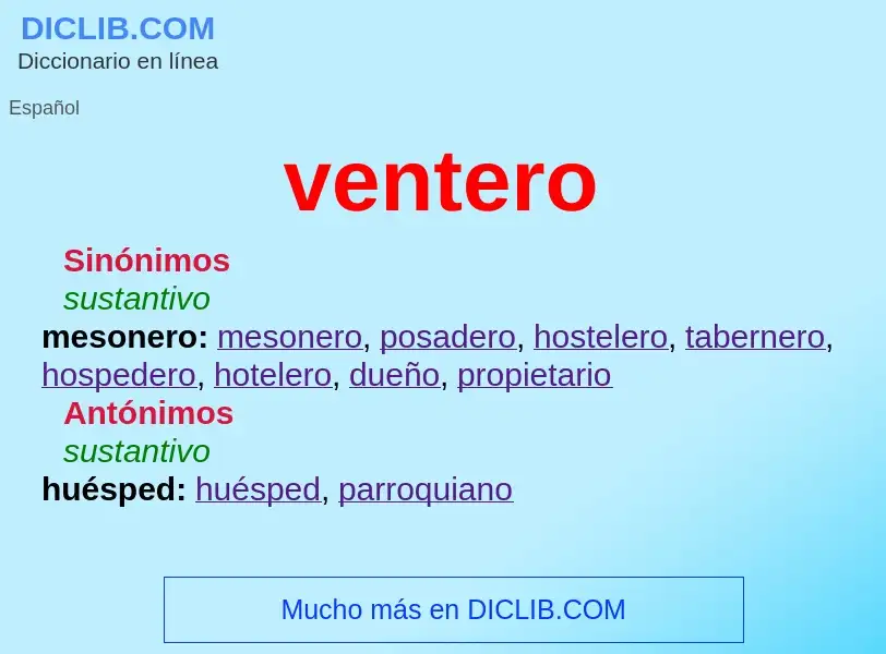 ¿Qué es ventero? - significado y definición