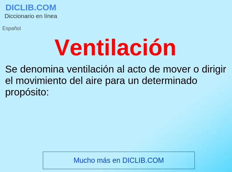 ¿Qué es Ventilación? - significado y definición