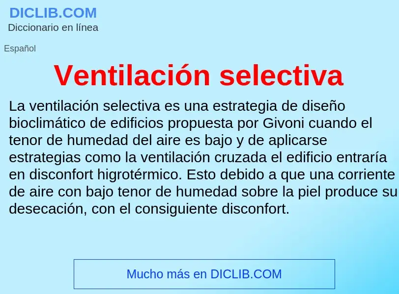 ¿Qué es Ventilación selectiva? - significado y definición