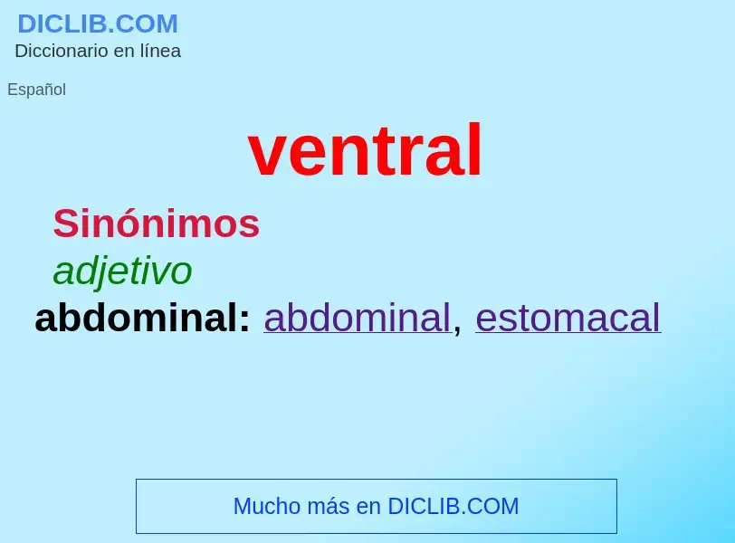 What is ventral - meaning and definition