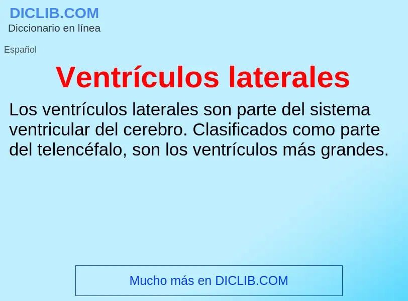 What is Ventrículos laterales - meaning and definition