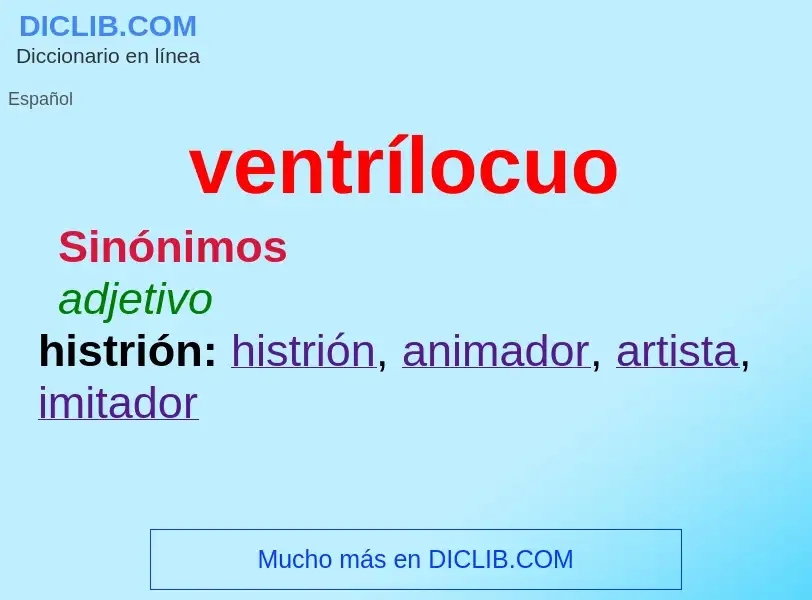 What is ventrílocuo - definition