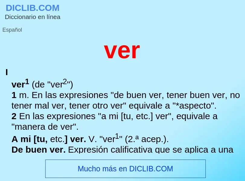 What is ver - meaning and definition