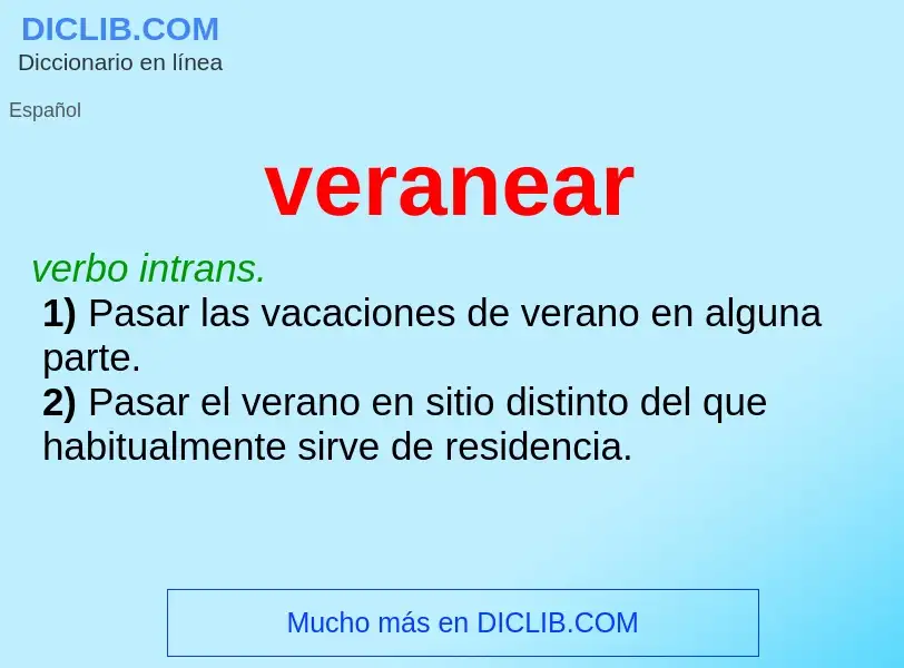 O que é veranear - definição, significado, conceito