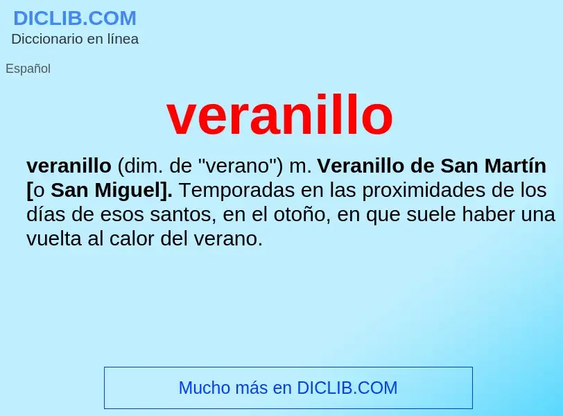 What is veranillo - meaning and definition