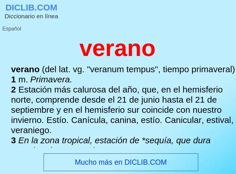 ¿Qué es verano? - significado y definición