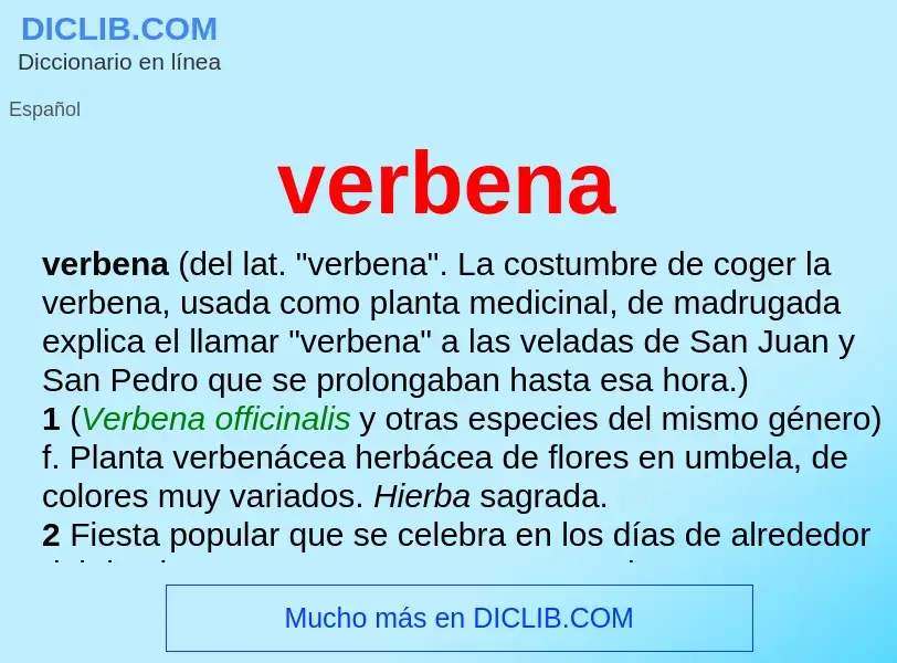 ¿Qué es verbena? - significado y definición