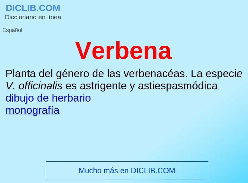 What is Verbena - meaning and definition