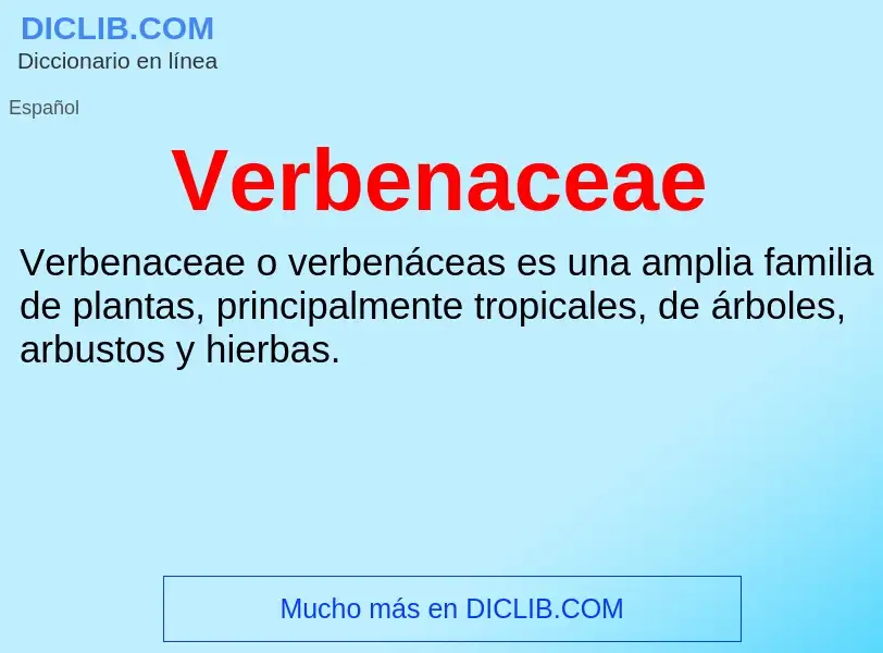 What is Verbenaceae - meaning and definition