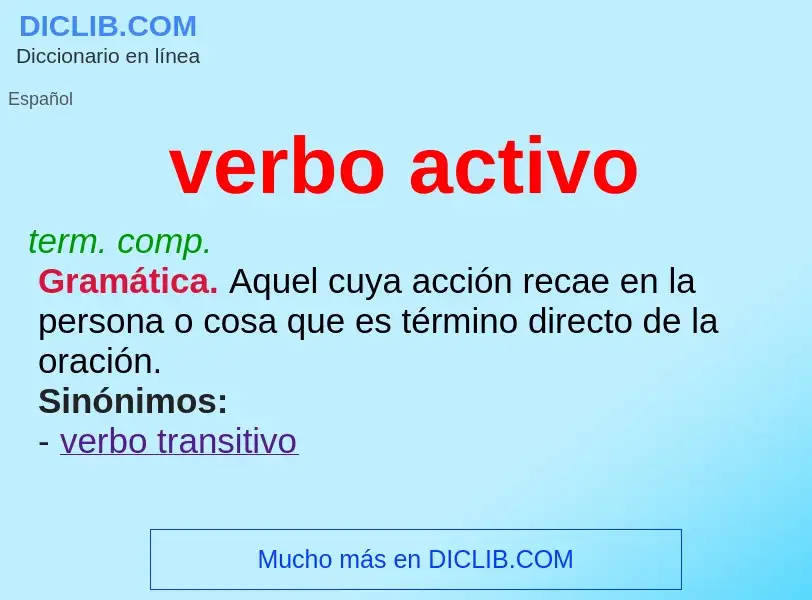 O que é verbo activo - definição, significado, conceito