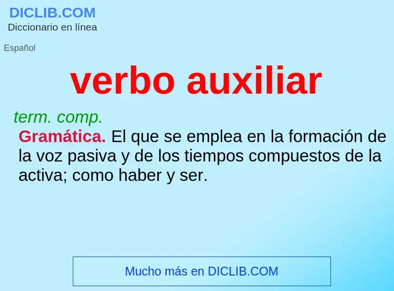 What is verbo auxiliar - definition