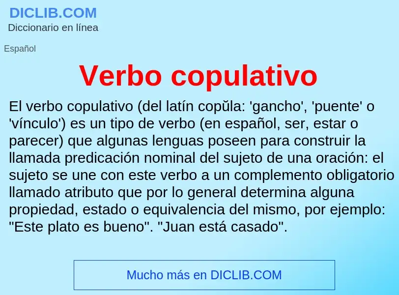 Was ist Verbo copulativo - Definition