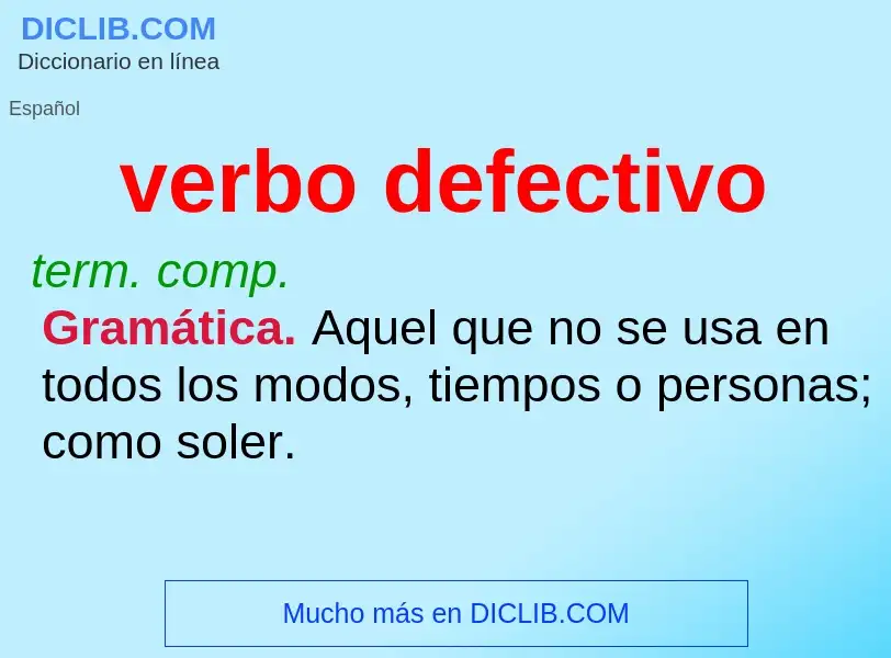 What is verbo defectivo - definition