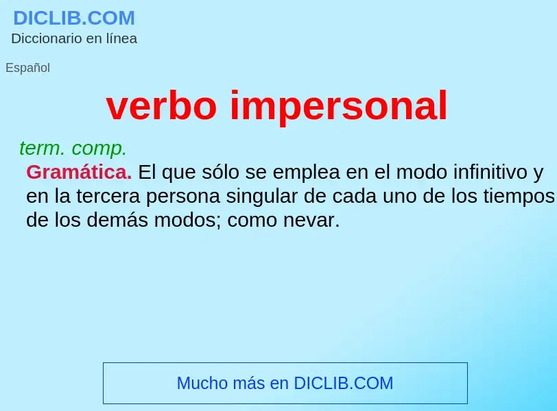 Was ist verbo impersonal - Definition