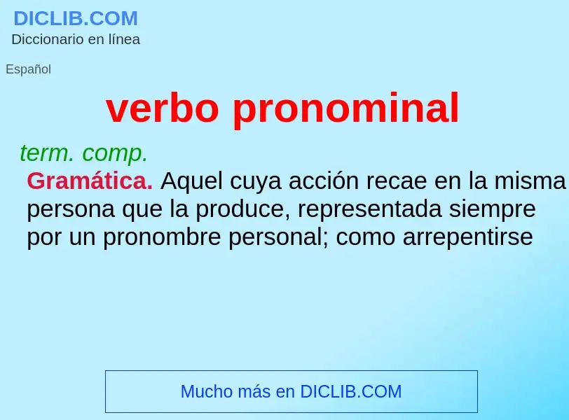 What is verbo pronominal - definition