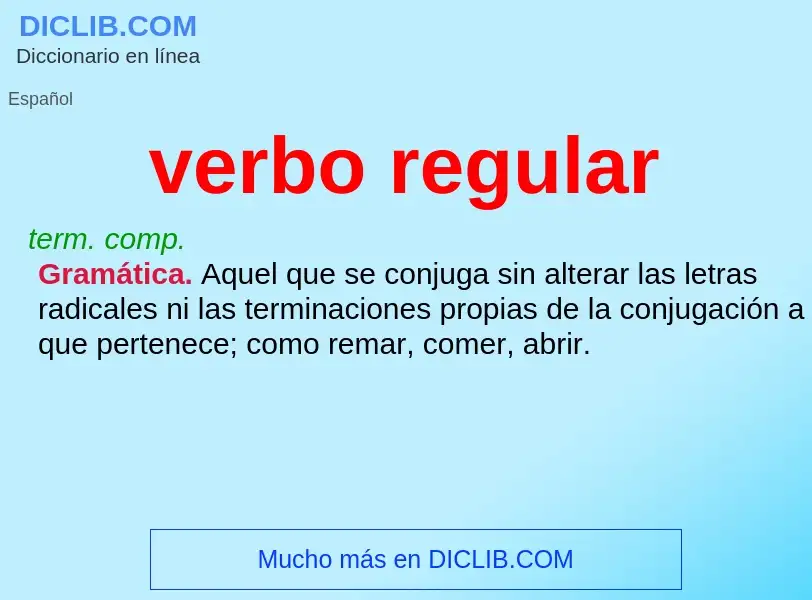 What is verbo regular - definition