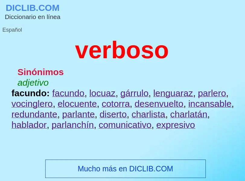 What is verboso - meaning and definition