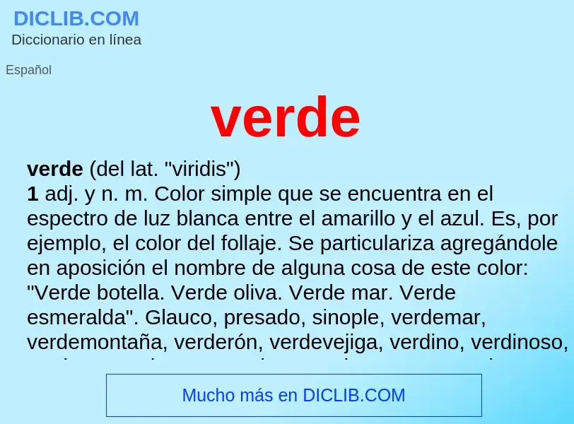 What is verde - meaning and definition