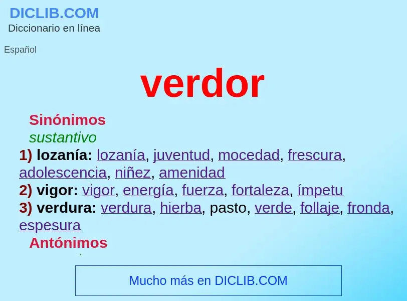 What is verdor - meaning and definition