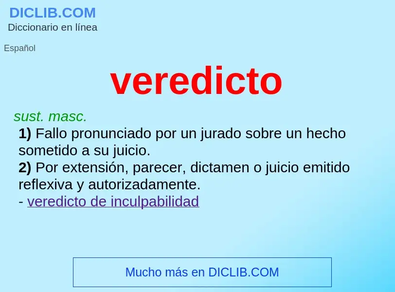 What is veredicto - meaning and definition