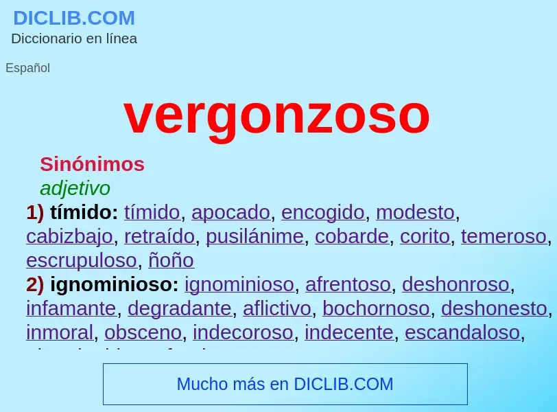 Wat is vergonzoso - definition